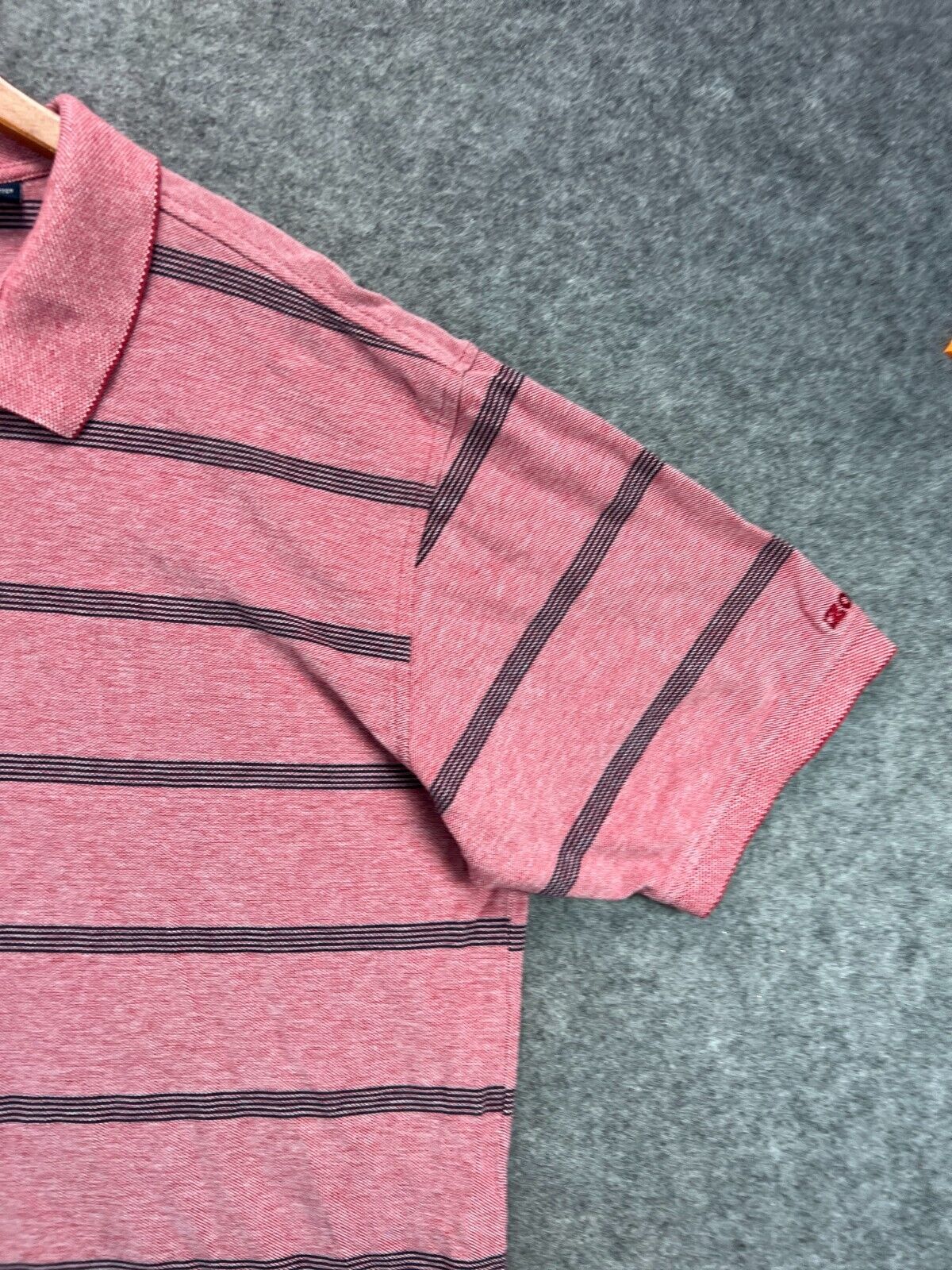 Izod Tall Pique Polo Shirt Mens 3XLT Red Stripe I… - image 4