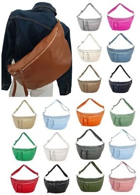 Bauchtasche echt Leder Damen Bodybag Fanny Bum Bag Crossbag Umhängetasche XXL