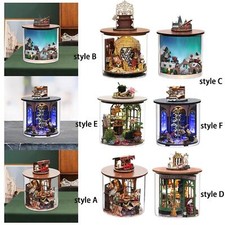 Wood dollhous Miniature 3D Building Puzzle ,Doll House Model Kit for Children