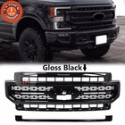 Front Bumper Grille Glossy Black Fit For 2020-2022 Ford F-250 F-350 Super Duty