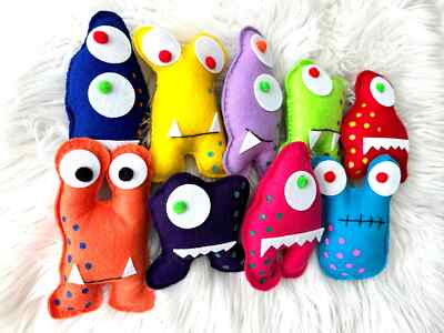 SET OF 10 Felt monsters favors  Funny Ugly Monsters - HUGE VARIETY colors