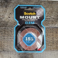 Scotch-Mount Clear Double-Sided Mounting Tape 410H, 1 in x 60 in