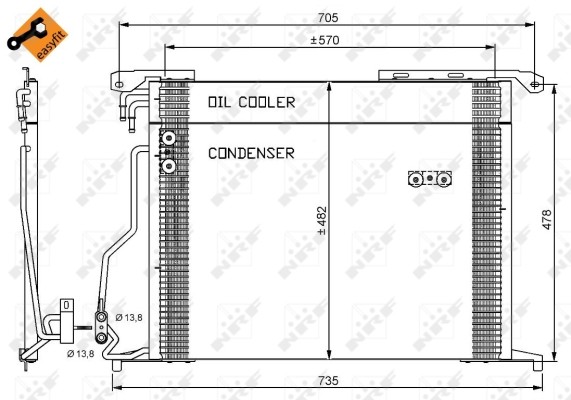NRF-OE 35578 Condenser, air conditioning for MERCEDES-BENZ