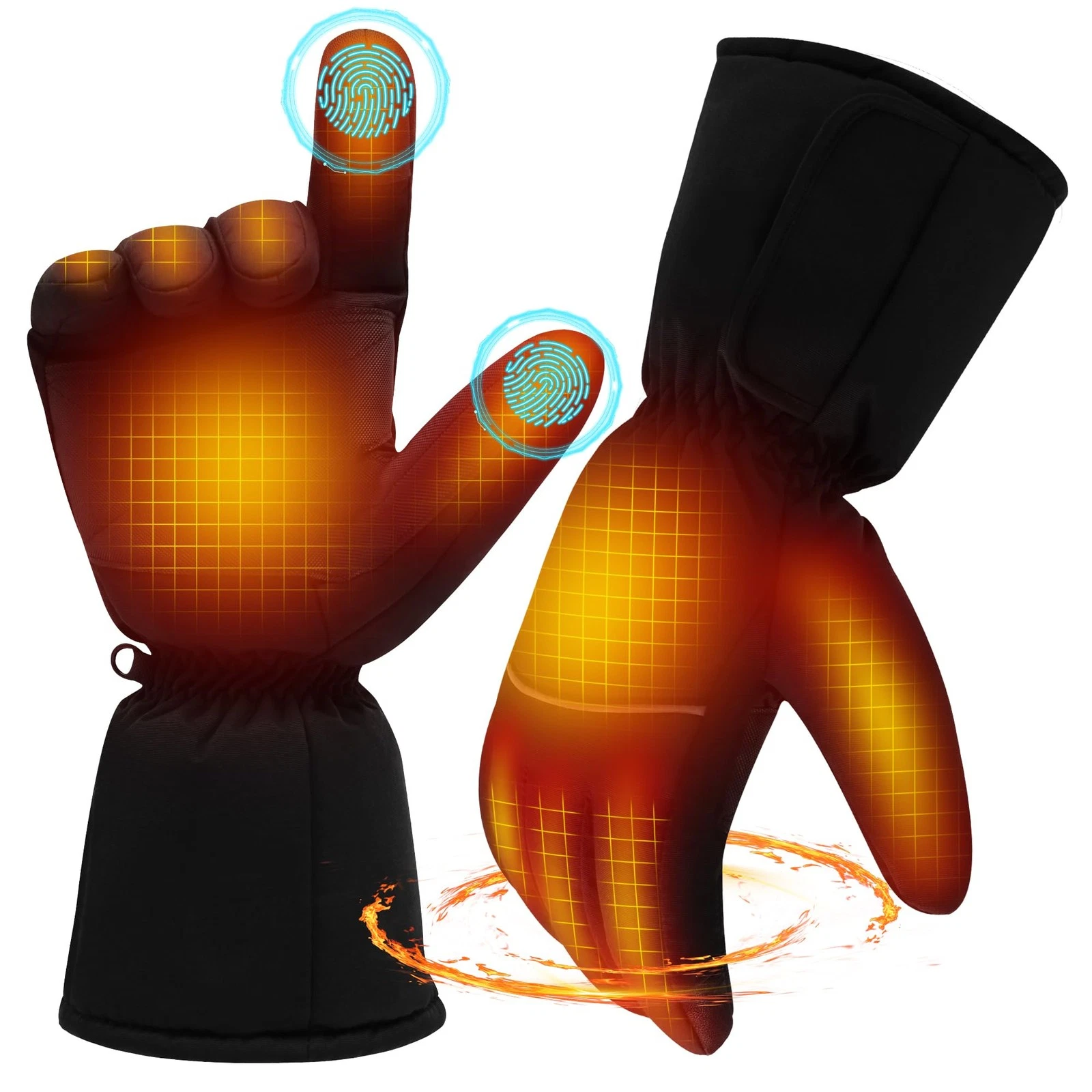Electric Heated Gloves Battery Powered Warming Winter Gloves Touchscreen Gloves