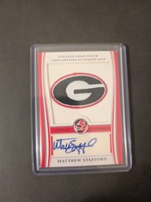2009 Bowman Draft Picks MATTHEW STAFFORD Georgia College Logo Patch Auto RC #/25