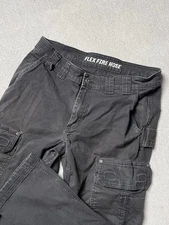 Duluth Trading Pants Mens 34x27 Black Flex Flex Fire Hose Slim Workwear Cargo