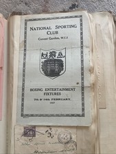 National Sporting Club Covent Garden Boxing Entertainment Fixtures 1927