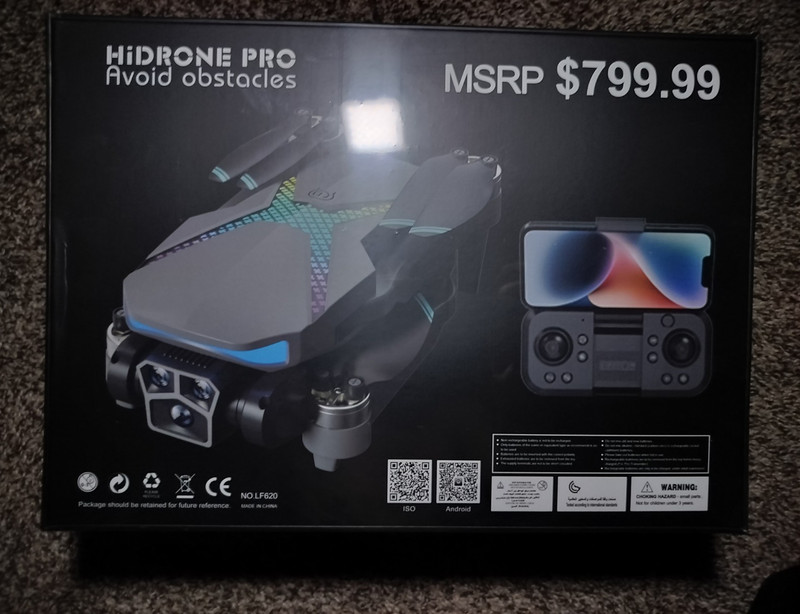 HiDrone Pro Ready to Fly Camera Drone with Obstacle Avoidance, LF620