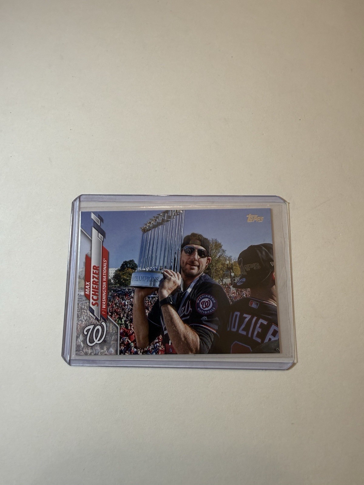 Max Scherzer 2020 Topps Update Series  SP Photo Variation #U-185 Holding Trophy