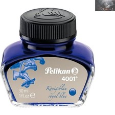 4001 Pelikan Royal Blue Bottled Ink for Fountain Pens - 30ml, Timeless Quality