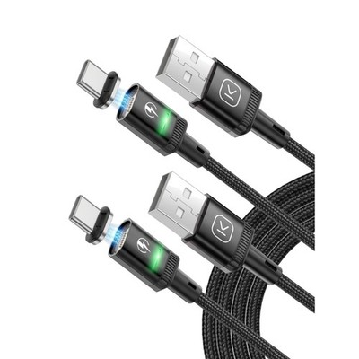 Magnetisches USB-C-Ladekabel 2 Stück 3A Nylon-geflecht mit QC 3.0 Schnellladung