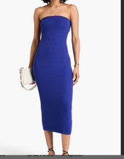 ENZA COSTAItalian Strappy Side Slit Maxi Dress Royal Blue XS