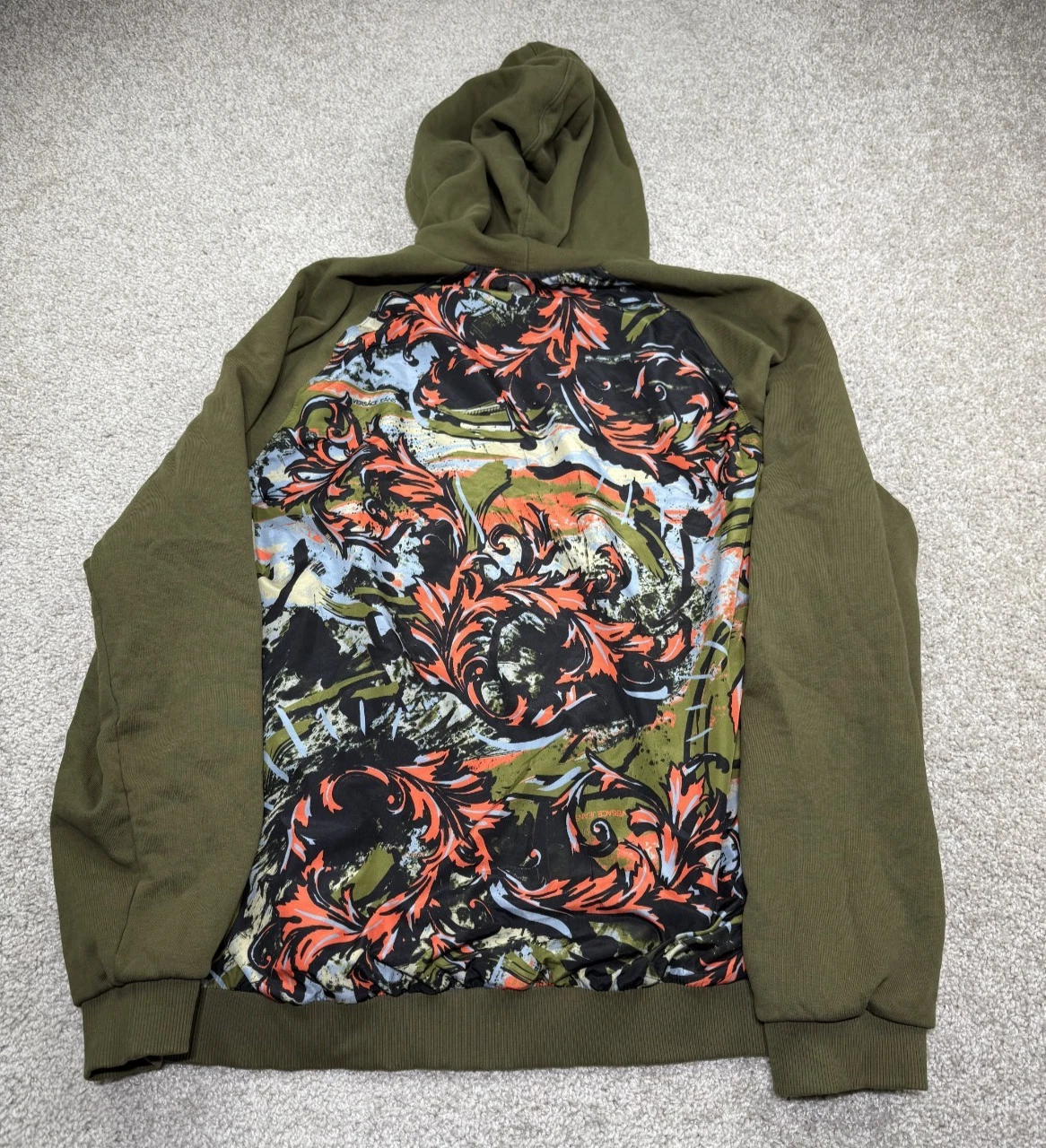 Versace Jeans Felpa con Cappuccio Uomo XL Verde Vestibilità (Grande) Full Zip Maglione Geometrico