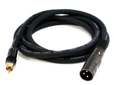 Monoprice 6ft Premier Series XLR Male to RCA Male Cable, 16AWG Gold