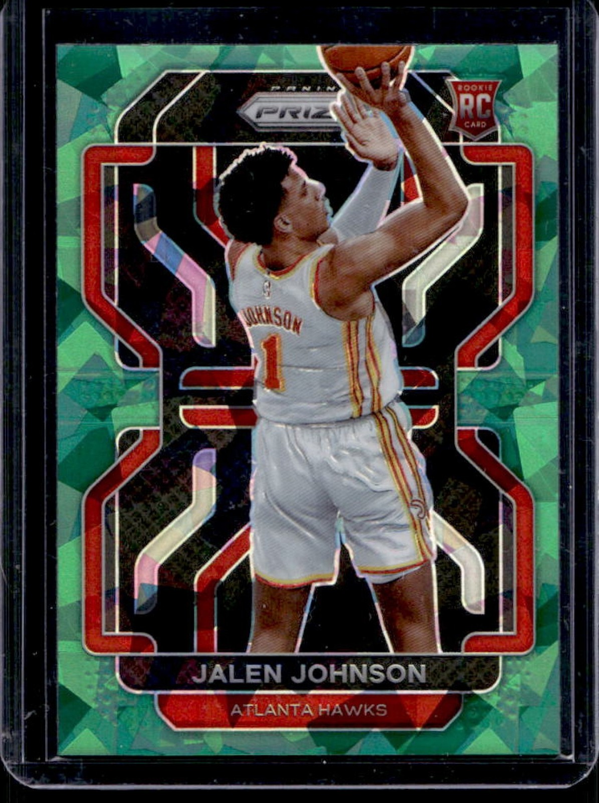 2021-22 Panini Prizm Jalen Johnson RC Green Ice Rookie #305 Hawks
