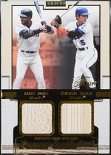 2002 Flair - Power Tools #NNO Barry Bonds / Tsuyoshi Shinjo MEM, SN50 /50 EX