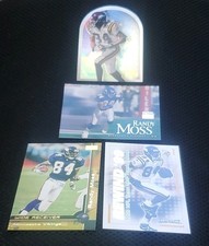 Randy Moss  2 INSERTS + 2 common Minnesota Vikings NFL 4 Card Lot