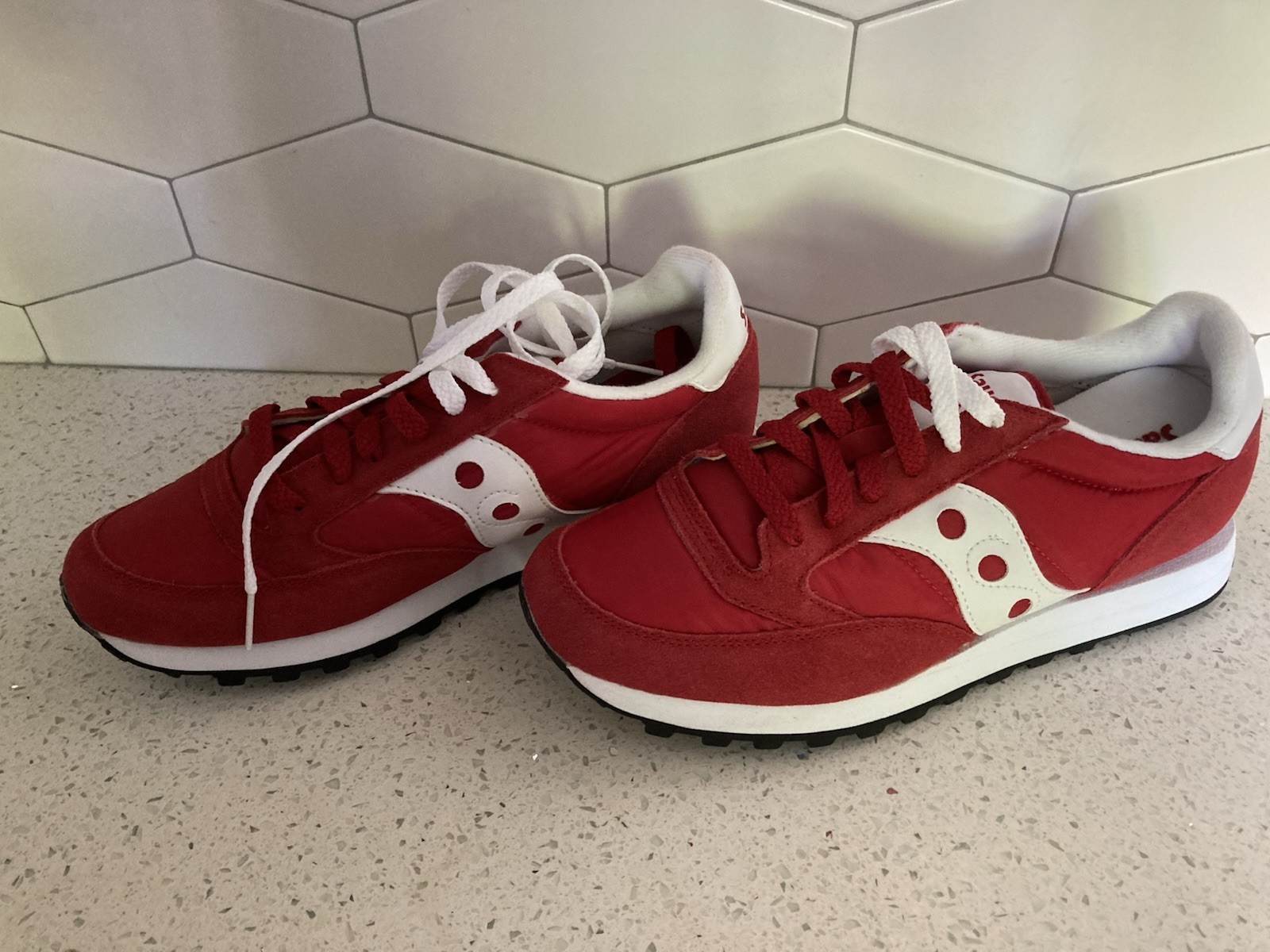 Size 9.5 Saucony Jazz Women's Athletic Shoes Sneaker Red White Lace Up 1044-151  thumbnail 17