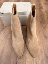 Marc Fisher Women's Suede Ankle Boots Natural Tan, Size 9, Block Heel