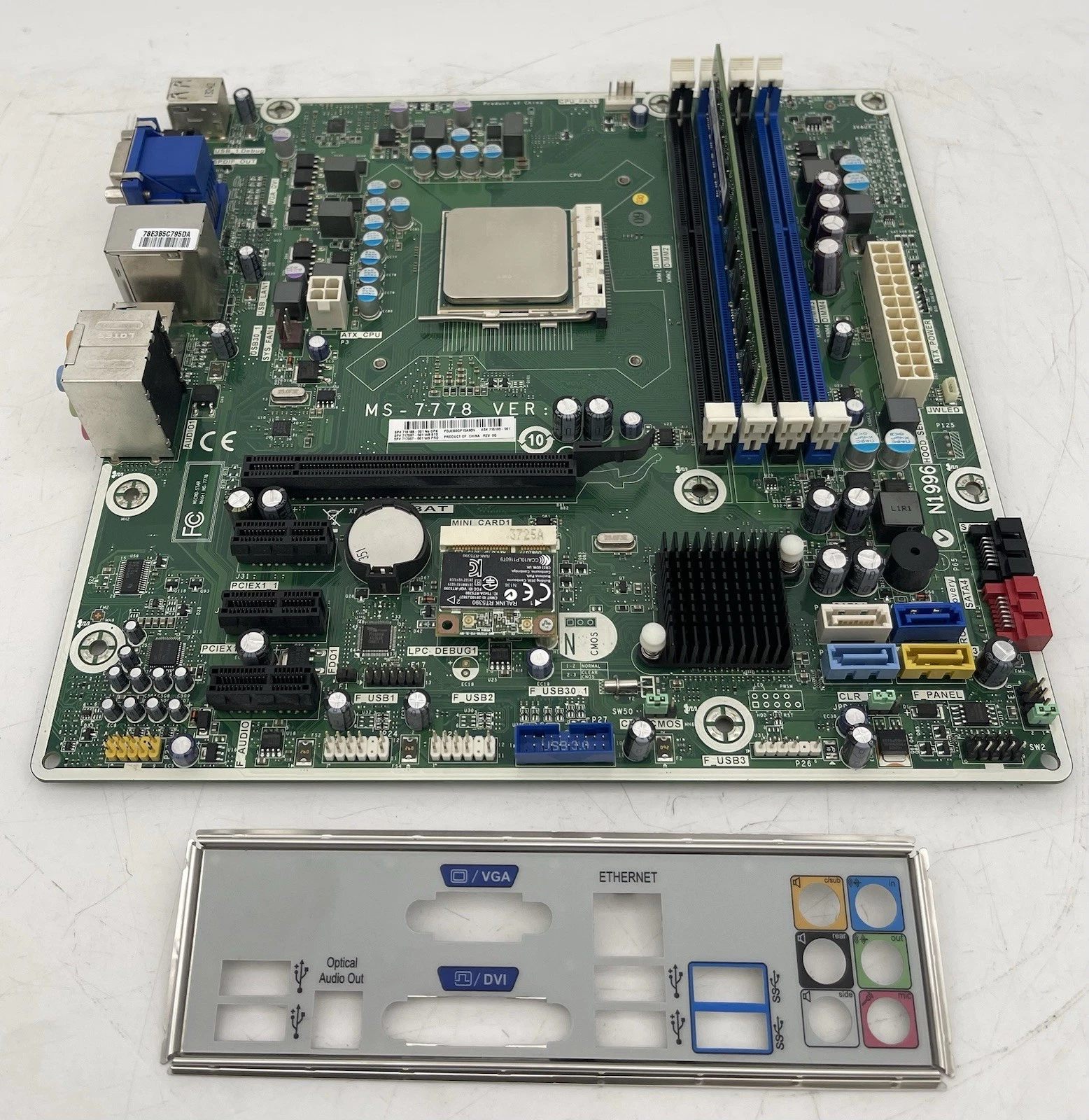 HP MS-7778 Motherboard 716188-001 w/ AMD A10-5700 Series 3.4GHz CPU 8GB RAM IO
