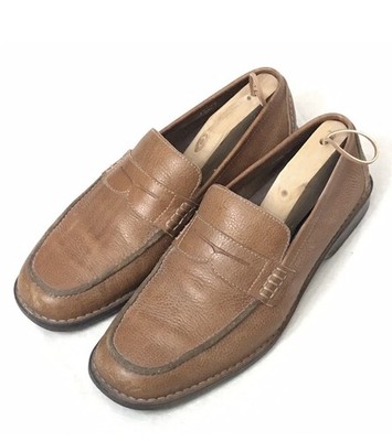 Rockport Penny Loafers APM24699 Brown Pebbled Leather Dress Shoes Slip On 10.5 M