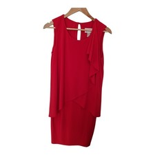 Joseph Ribkoff Red Layered Bodycon Dress Uk 10 - Party