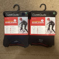 Cuddl Duds Boys Performance Long Sleeve Crew Pant Black Large 2