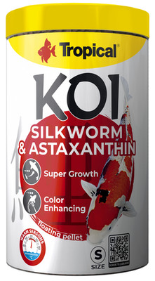 Tropical Koi Silkworm & Astaxanthin Pellet Size ''S'' 1000ml/320g MHD 06/2026