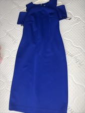 blue Calvin Klein cold-shoulder sheath dress
