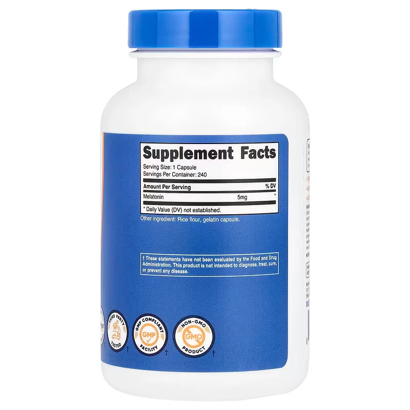 Melatonin 5 mg, 240 tablets, Nutricost, ENVÍO 48/72 H - Image 2 of 2