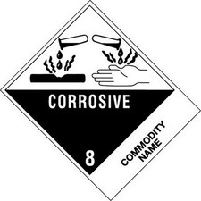 D.O.T. Corrosive Labels &ndash; Organic UN3265 Stickers