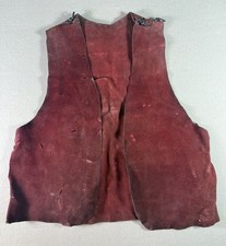 Vintage Handmade Leather Child s Open Vest - Stitched Western Cowboy Indians