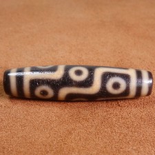 Himalayan Tibetan Dzi Beads Old Agate 9 Eyes Amulet Pendant 14 57mm 8123