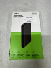 Belkin BoostCharge USB-C Portable Charger 10k with 1 USB-C Port 2 USB-A Ports