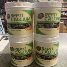  4 Pack Zoo Med ReptiCalcium Precipitated Calcium Carbonate Supplement 8 ounce