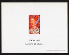 France 1996 feuillet non dentelé gommé N** Yt 3000A Madame Sévigné cote 200€