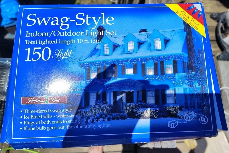 4 Boxes - Holiday Time Swag Style Indoor Outdoor Christmas String Lights 10 Foot