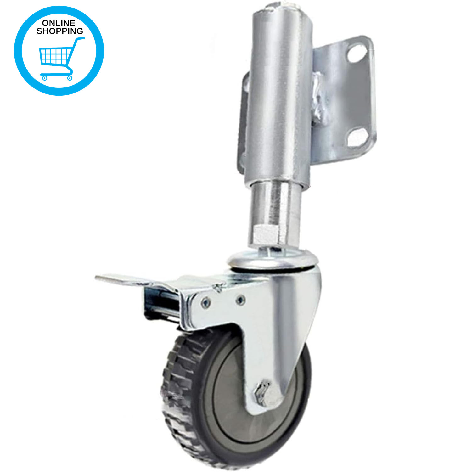 Spring Gate Wheels, Heavy-Duty Shock Absorber Rotating Caster, Height Adjustable