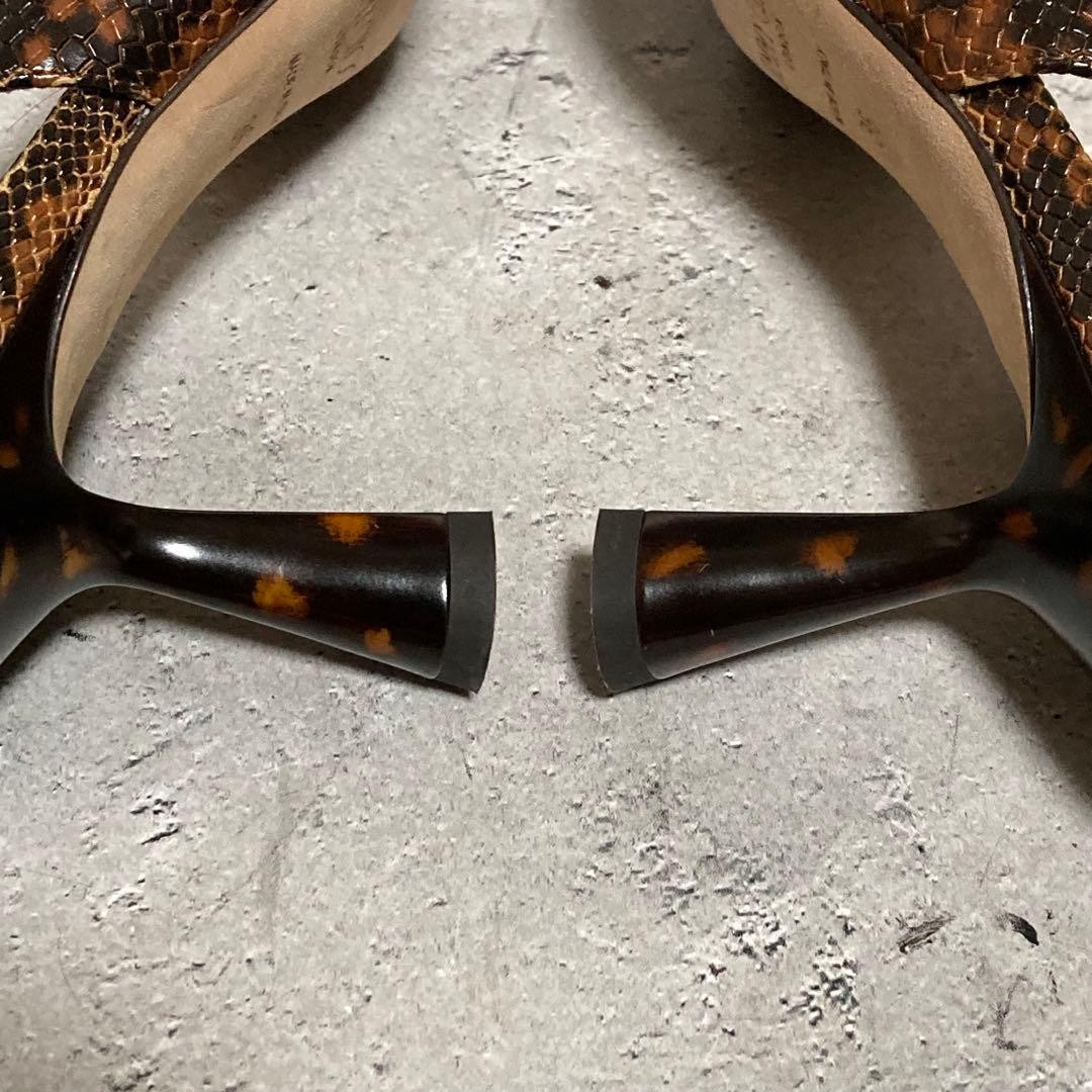 Jimmy Choo Python Mules Pointed Toe Heels Brown E… - image 7