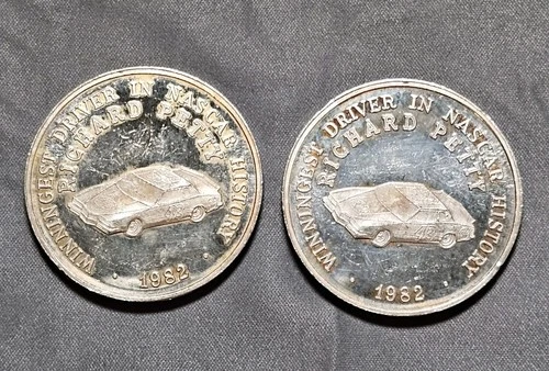 2-1982 Vintage Nascar Racing Race Car #43 Richard Petty 1oz 999 Silver rounds