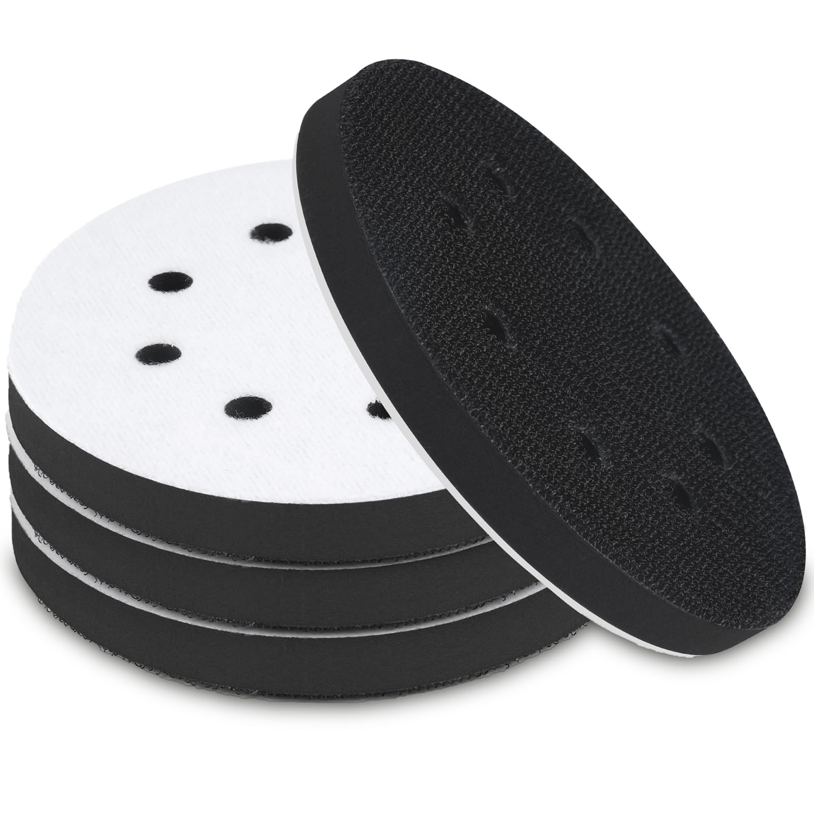 Mkobon 4 Pack 5 Inch 8 Holes Foam Sanding Pads for Orbital Sander 5