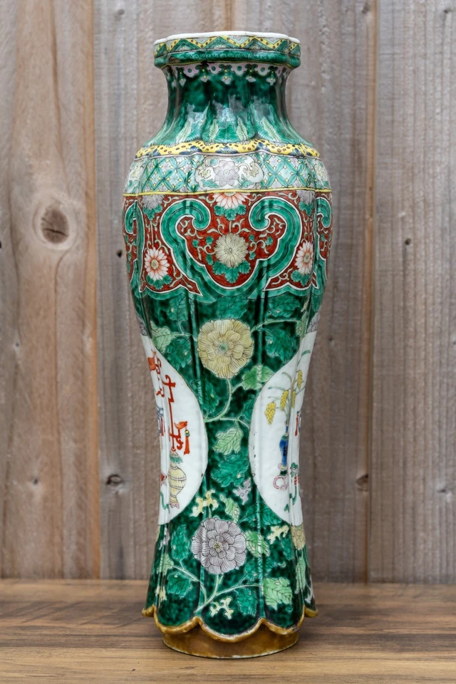 Chinese Famille Verte Wucai Vase 18/19th Century 39cm Tall - Image 4 of 4