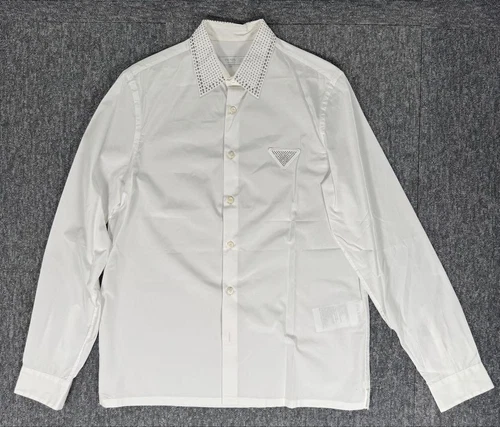 Chemise blanche cloutée manches longues PRADA #QO4PXU