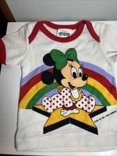 Vintage Disney Babies Baby Minnie Mouse Polka Dots T-Shirt Size Newborn - 6M