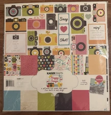 KaiserCrafts HAPPY SNAPS 12x12" Scrapbook Kit with Stickers, NEW