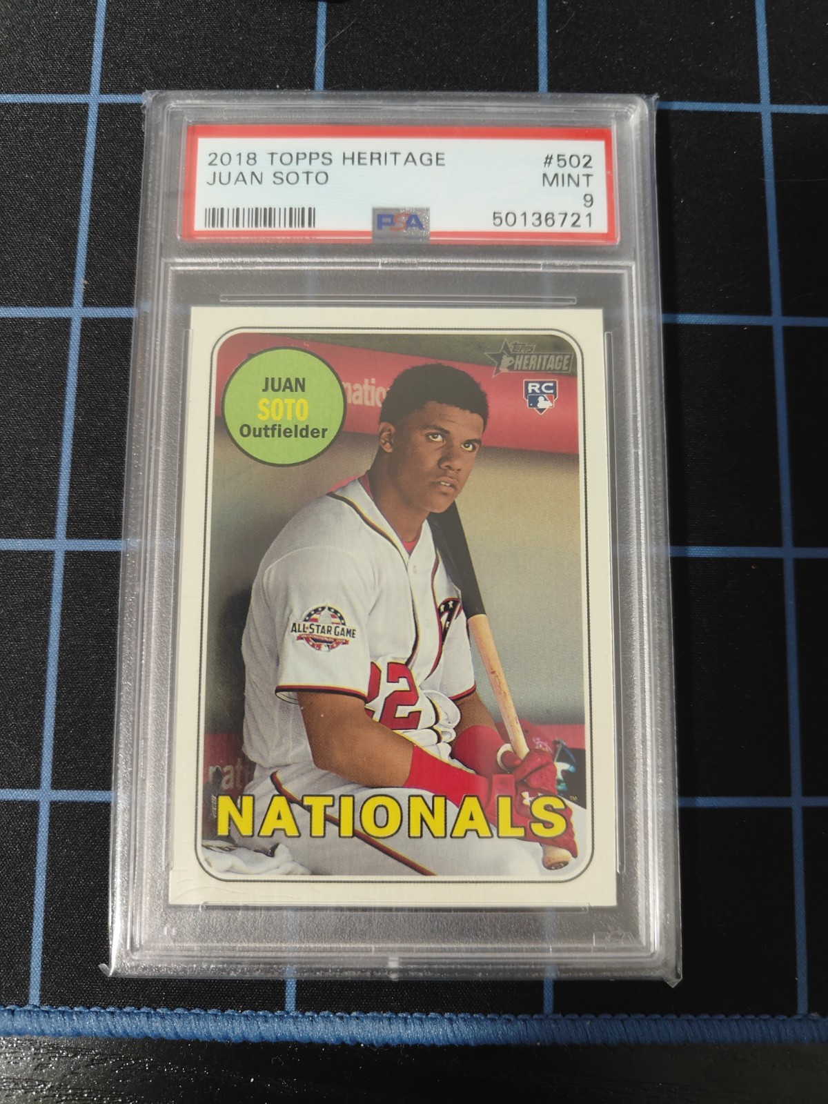 2018 Topps Heritage Baseball Juan Soto PSA 9 Rookie Card - #502