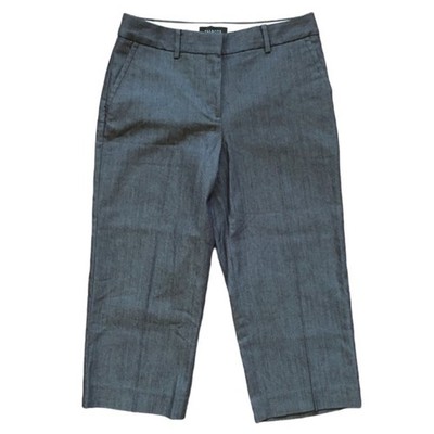 NWT TALBOTS Straight Leg Crop Trouser Pants in Dark Denim Blue WOMEN'S 8 PETITE