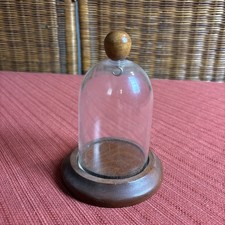 Vintage Wood  Brass Hook Pocket Watch Display Holder With Plastic Cover 6  Tall