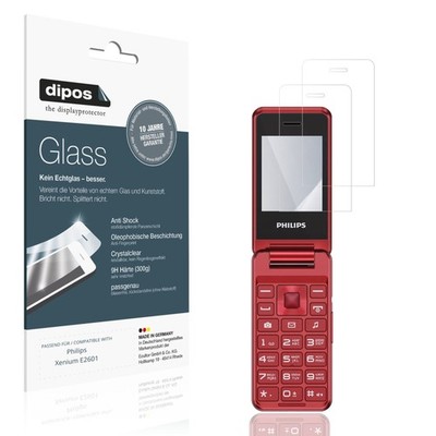 2x Schutzfolie für Philips Xenium E2601 - Anti-Shock 9H Folie dipos Glass