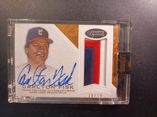CARLTON FISK 2016 TOPPS DYNASTY #AP-CF1 GAME-USED PATCH AUTO 10/10